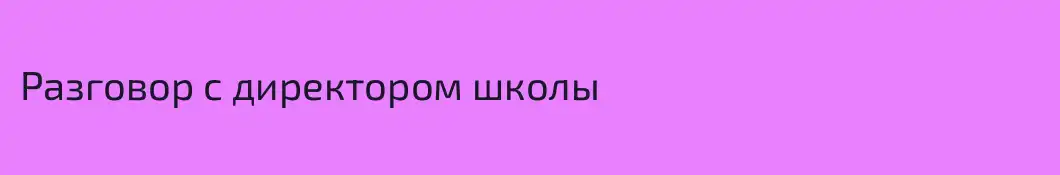 Разговор с директором школы
